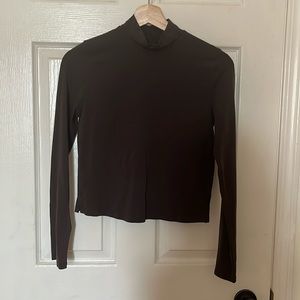 classic fit cotton blend mock neck